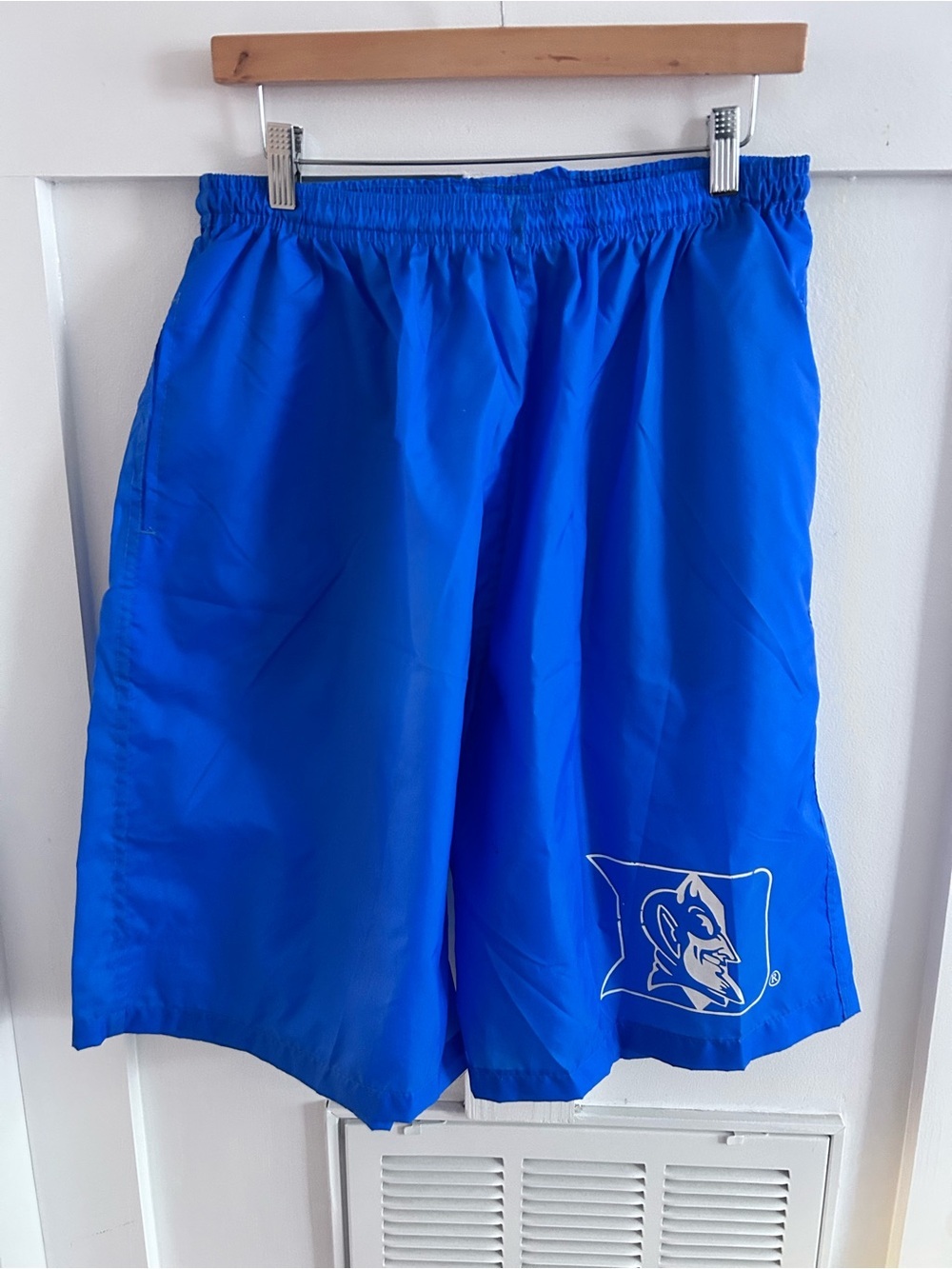 Duke Blue Devils Nylon Athletic Shorts XXL Vintage Y2K Royal Blue Windbreaker
